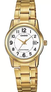 Reloj Casio Ltpv002 7b Mujer Ext Acero Dorado Fechador Full