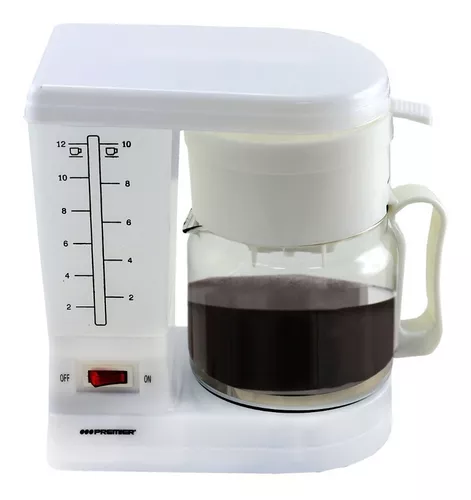 Cafetera Eléctrica Premier con capacidad para 12 tazas, anti-goteo, jarra  de vidrio, filtro reutilizable y 900W de potencia. Llévala a…