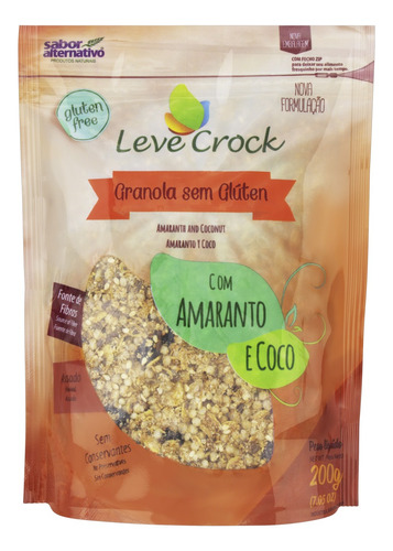 Granola Amaranto e Coco Leve Crock Pouch 200g