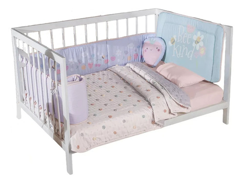Juego De Edredon Para Cama Cuna Corral Dots Vianney Pompones De Colores Para Bebe Niña