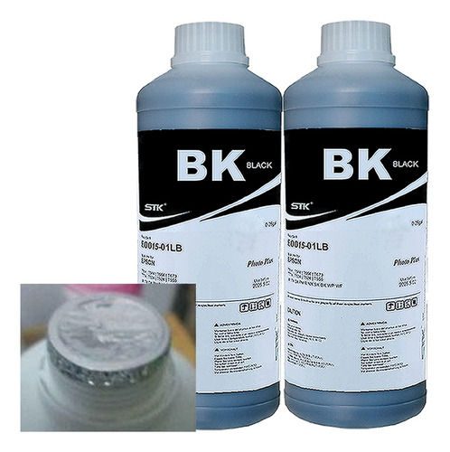 Tinta Stk Para Epson L121 L395 L375 L355 T664 Plus 2 Litros Tinta Super Black