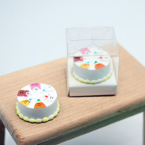 Pastel En Miniatura De Casa De Muñecas 1/12 Con Caja De