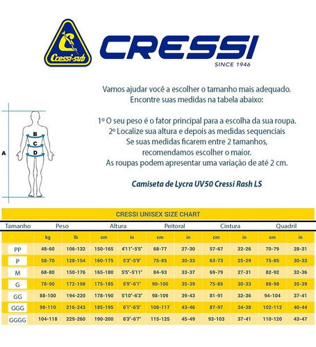 Camiseta De Proteção Uv50 Cressi Rash Ls