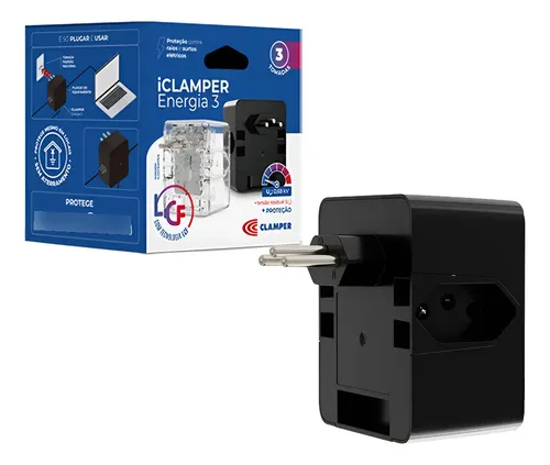 Protetor Dps Elétrico 3 Tomadas Bivolt 10a Lcf Clamper
