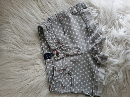 Short, Gap, Talle 10, Gris C Lunares Blancos. Ajustable