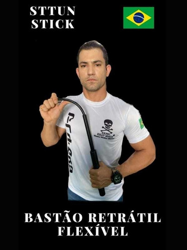Imagem 3 de 5 de Bastão Tático Retrátil Flexível Defesa Pessoal Sttun Stick