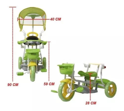 Triciclo Infantil 2 Em 1 Com Empurrador Pedal Passeio Motoca Cor