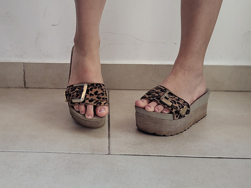 Sandalias Plataforma Animal Print Talle 38 Oportunidad 