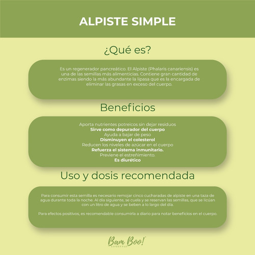 Alpiste Simple 1 Kg. Bam Boo! Lifestyle