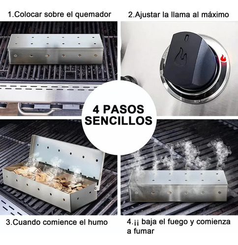 Accesorio Para 2 Parrillas: Caja De Humo, Acero Inoxidable,