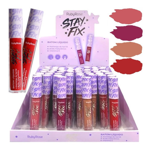  Box C/48 - Batom Líquido Stay Fix Hb01 G1 - Ruby Rose