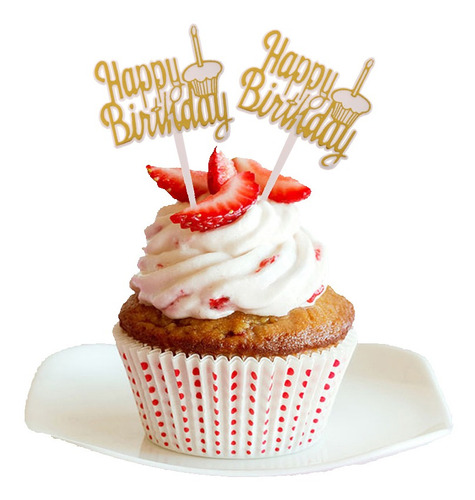 Imagen 10 de 10 de 12 Piezas Cake Toppers Para Fiesta De Cumpleaños Casa