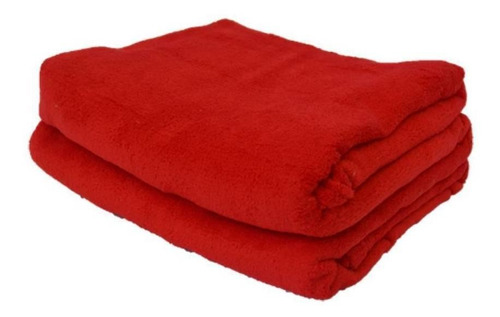 Cobertor Parahyba Plush Microfibra cor cereja com design liso de 220cm x 180cm