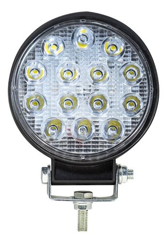 Kit 2 Farol Led Redondo Milha 42w 14 Leds Carro Jeep 12v/24v