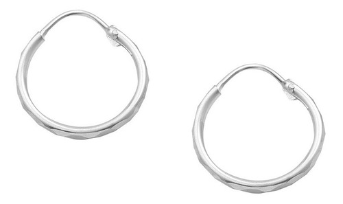 Imagen 1 de 1 de Arracada Tubo Diamantada #1 Plata .925 - 2130