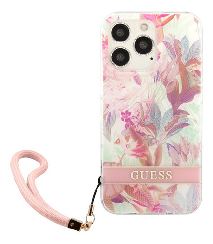 Funda Guess Flower Rosa Para iPhone 13 Pro Max Flores