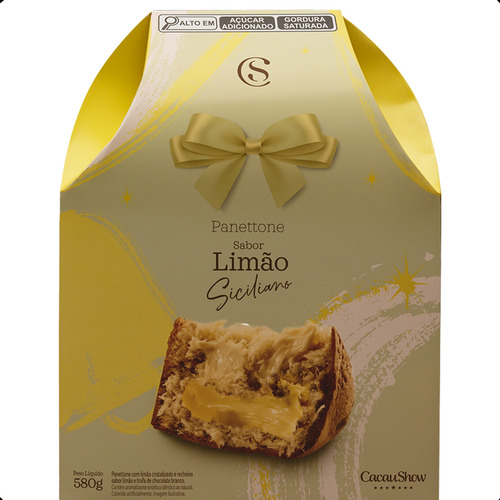 Panetone Trufado Com Mousse De Limão Siciliano Cacau Show