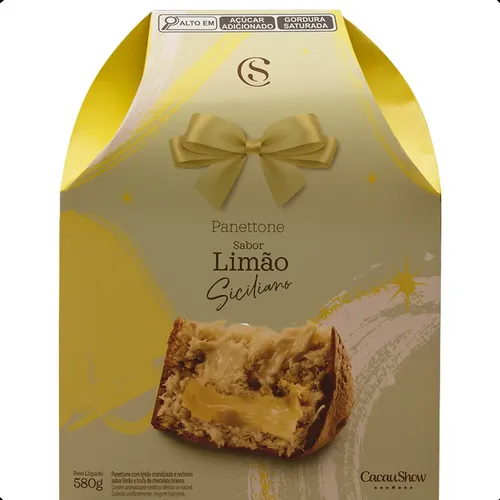 Panetone Trufado Com Mousse De Limão Siciliano Cacau Show | MercadoLivre