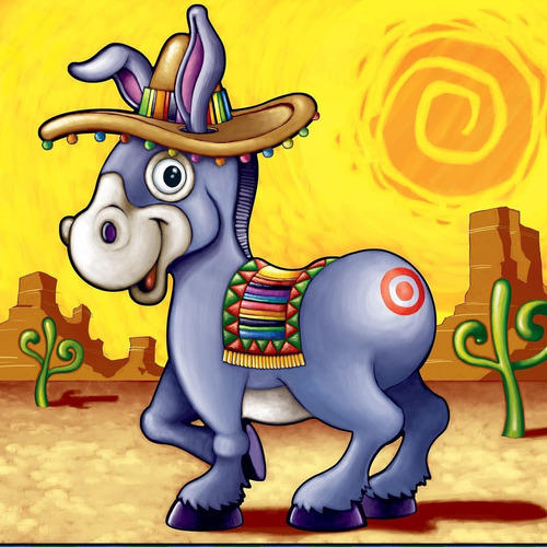 Juego Del Burro Para Fiestas (máscara Y 12 Colas Incluidas),