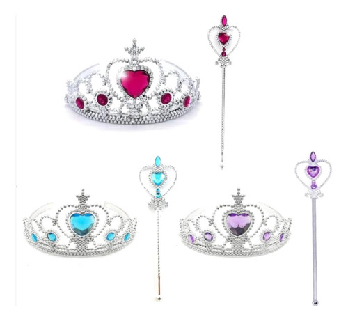 Kit Princesa Varinha Coroa Acessórios Disney Fantasia