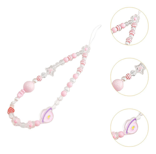 5 Pulseira De Miçangas Para Celular, Pingente Para Rosa