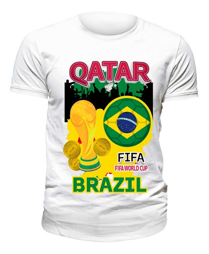 Playera Mundial Qatar2022 Diseño 14 Brasil Futbol Beloma