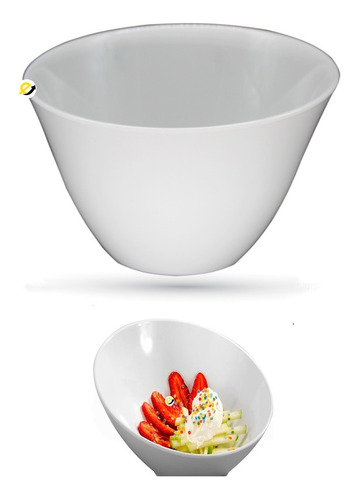 Bowl Cartucho Grande Blanco En Melamina X6