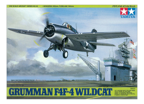 Avión Grumman F4f-4 Wildcat 1/48 Model Kit Tamiya
