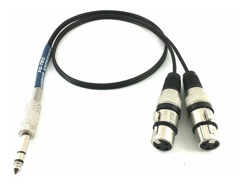 Cabo Splitter Y 1 P10 Stereo X 2 Xlr Fêmea Mono 5 Metros