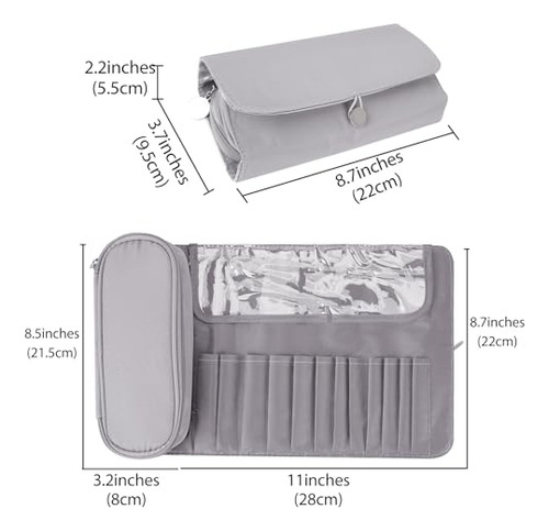 Bolsa De Brochas De Maquillaje Plegable Portátil Viajes Cosm