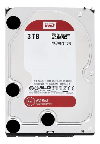 Imagen 2 de 3 de Disco duro interno Western Digital WD Red Plus WD30EFRX 3TB rojo