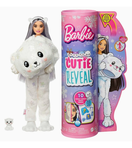 Barbie Reveal Cutie Oso Polar Muñeca Disfraz Peluche 10 Sorp