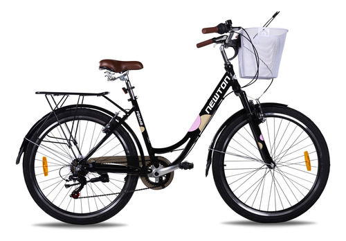 Bicicleta Newton Femme 7v Urbana Rodado 26 Canasto Negro