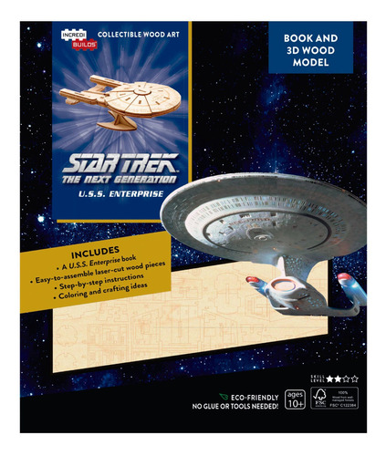 Star Trek The Next Generation Libro Y Modelo Armable Madera