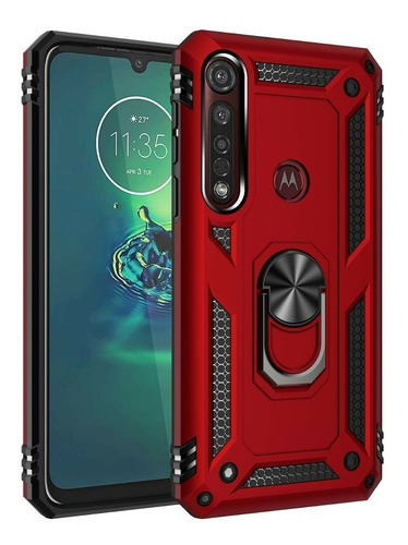 Funda Uso Rudo Con Anillo G8 Plus + Cristal Templado Curvo