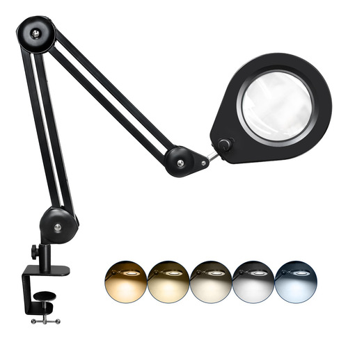 Lámpara De Aumento Led 5x Brazo Oscilante Luz Regulable