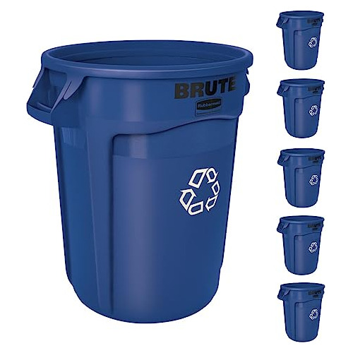 Cesto De Residuos Comercial Rubbeemaid Brute 121l 6u Azul R