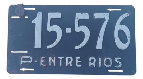 Patente Auto Antiguo Entre Rios (Usado)