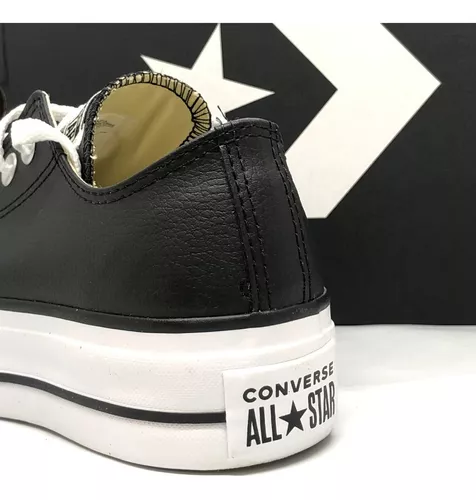 Tênis All Star Original De Couro Com Plataforma Cano Curto