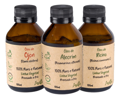Kit De Óleos Vegetais Ojon, Alecrim E Rícino - Insitta