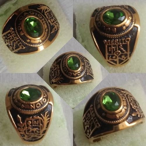 Anillo De Grado Mención Educación Talla 10 En Acero.