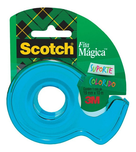 Fita Magica 19mm X 10m 3m Scotch C/ Dispenser Azul