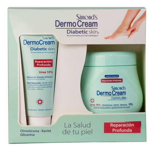  Pack Simonds Dermocream Crema Diabetic Skin 400 G + 80 Ml