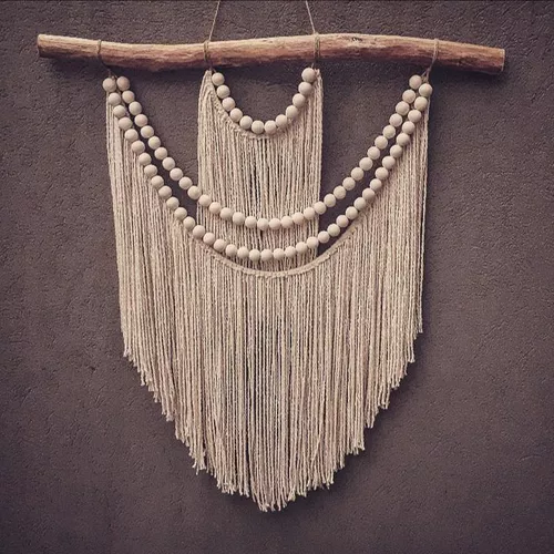 Tapiz De Pared En Macrame Hecho En Hilo De Algodon 80x90cm