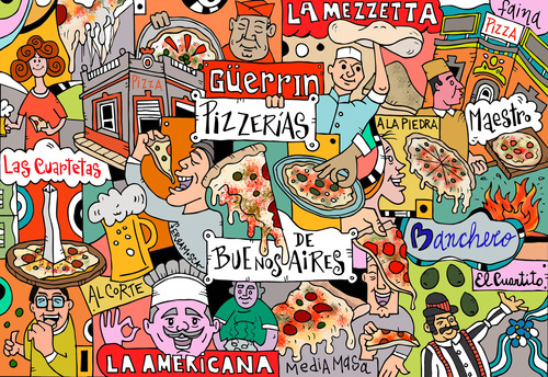 Láminas Ilustradas  Pizzerías De Buenos Aires 