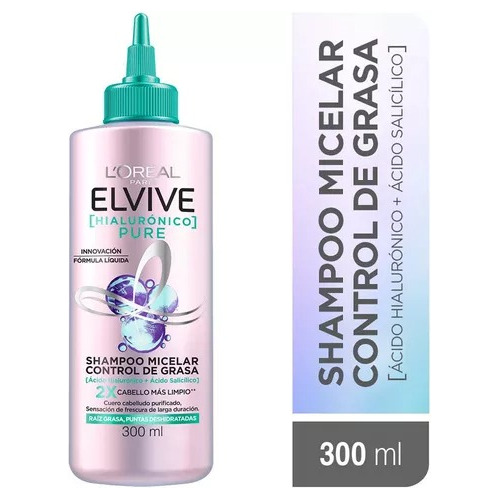 Shampoo Elvive Loreal Paris Micelar 2x Hialuronico Pure 300m