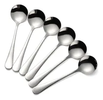 Comprar Juego De Cucharas De Sopa De 6 Cucharas Redondas De Acero De