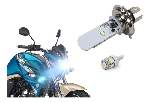 Lampada Farol Moto Led H4 Yamaha Fazer Xtz Ybr + Brinde