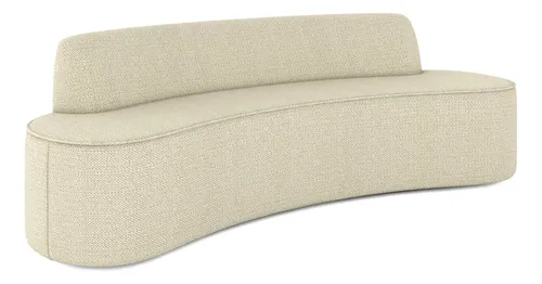 Sofá 3 Lugares Curvo Living Cancún Linho Champagne 210cm | Parcelamento ...