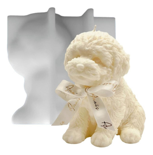 Molde De Silicona Teddy Candle Mold, Bonito Perro, Para Jabó